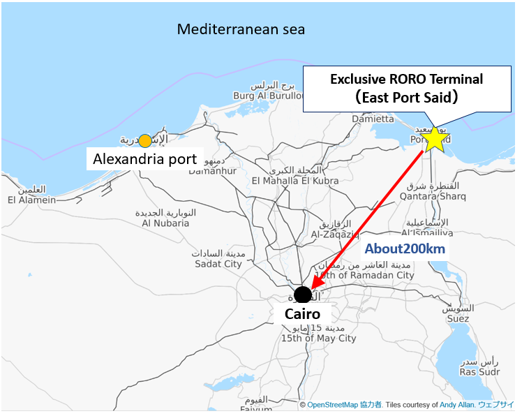 NYK establishes first exclusive RORO terminal in Egypt. Image: NYK Line