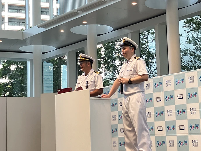 NYK Captain and Chief Engineer on Stage