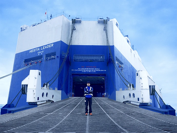Stern ramp installed at the rear of the vessel
