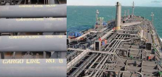 Pipelines: Transfer pipes for transporting cargo from each tank’s pumps.Connected through the central manifold to onshore facilities.