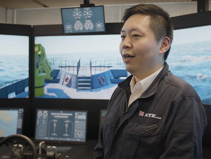 Conducting CTV simulator training at the Akita School of Wind and Sea training center 