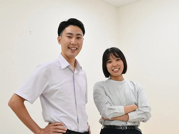 Kaneyoshi and Hatori, working diligently toward their futures as a navigation officer and marine engineer