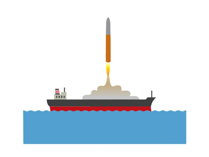 Offshore launch site illustration