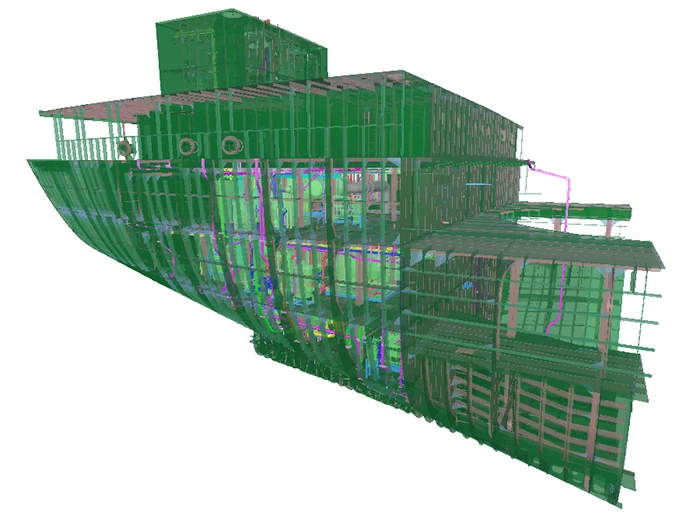 3D model of the vessel and ship's interior