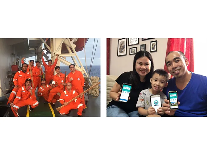 Photos of seafarers and their families