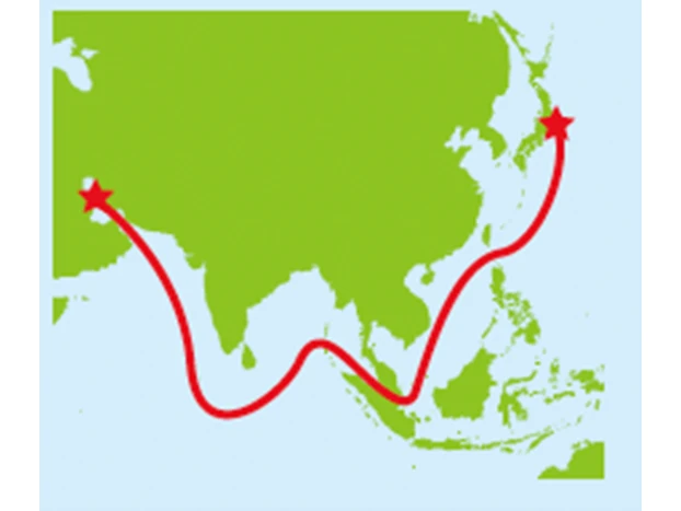 中東・ペルシャ湾〜日本の主要航路 