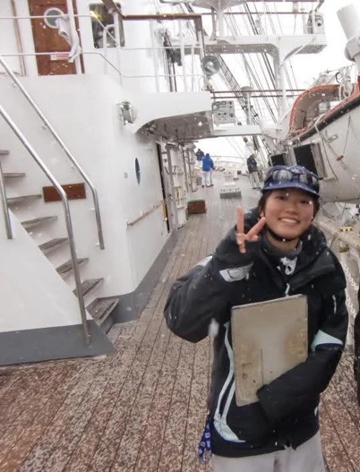 入社前の乗船実習中