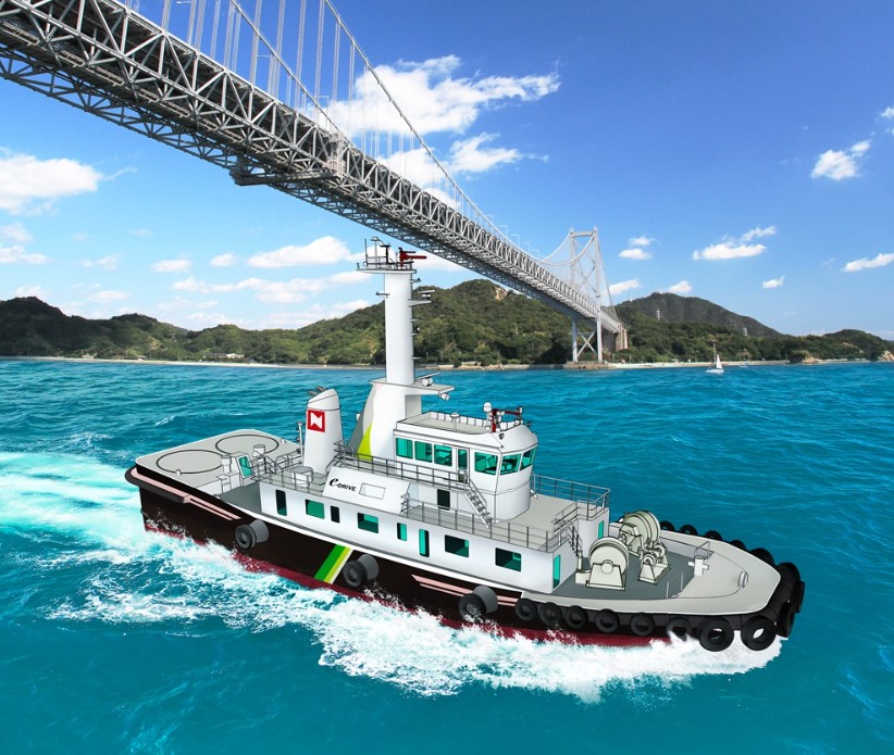 建造中の電気推進タグボート